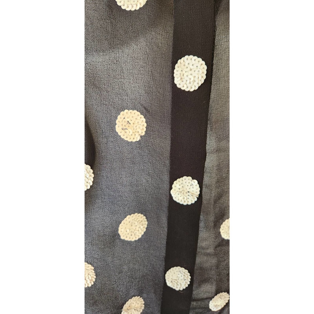 Alice + Olivia Embellished Black Sheer Poly Top Blouse S/P - Picture 2 of 4